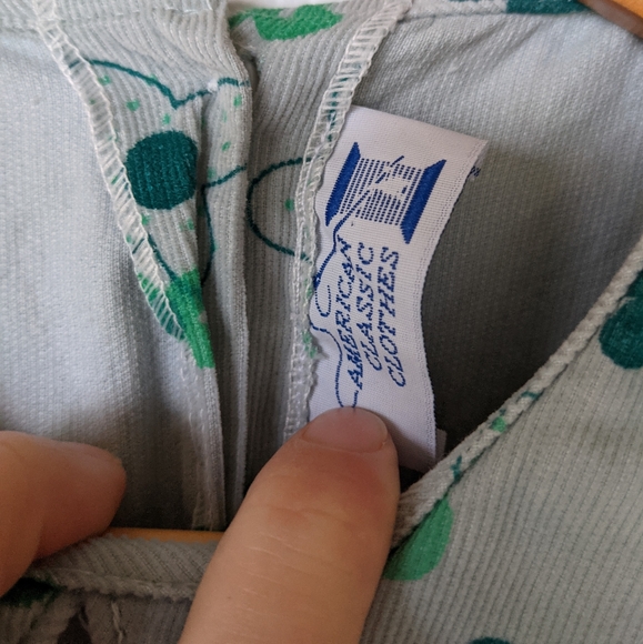 VINTAGE girls smocked green floral corduroy dress - Picture 4 of 8